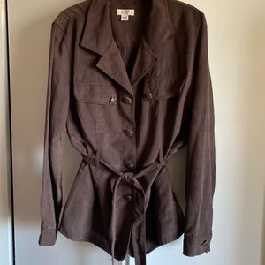 Cato 18/20 woman’s light tie front jacket brown